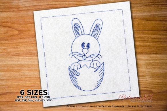 Bunny Out of Cracked Egg Redwork Review
