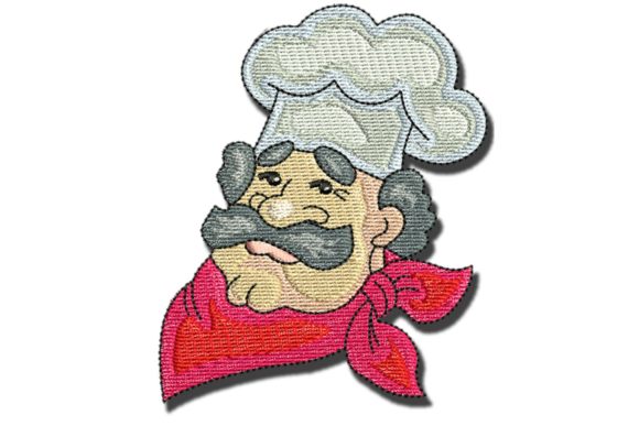 Chef Head: A Charming Embroidery Design for Kitchen Gifts