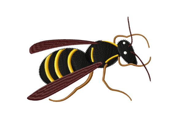 Cute Wasp: A Playful Embroidery Design for Etsy Shops