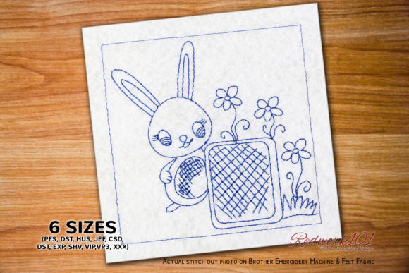 Easter Bunny in Garden Redwork: A Seller's Review