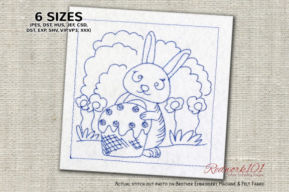 Easter Bunny with Cup Cake Redwork: A Designer's Review
