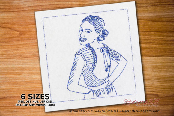 Girl with Backless Dress Redwork: A Designer's Review