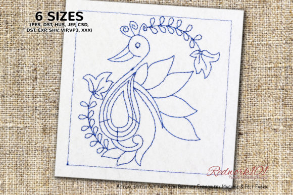 Peacock Floral Pattern Redwork: A Designer's Review