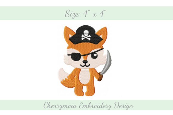 Pirate Fox: A Charming Embroidery Design for Handmade Gifts