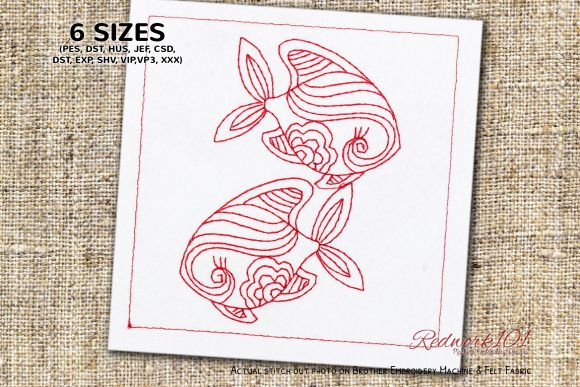 Pisces Zodiac Fish Symbol Redwork Review