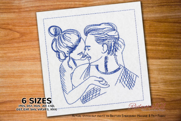 Review: Girl Kissing Boy Redwork for Boutique Sweatshirts