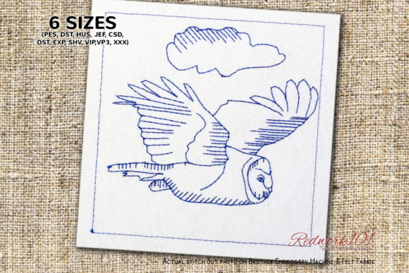 Review: Great Gray Owl Redwork for Etsy Shops