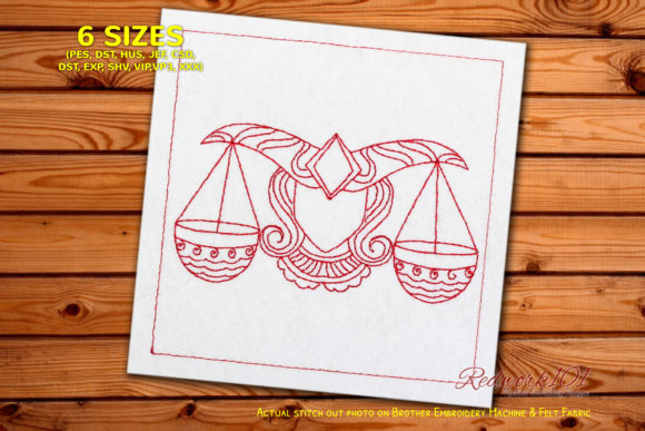 Review: Zendoodle Disign on Libra Scale Redwork