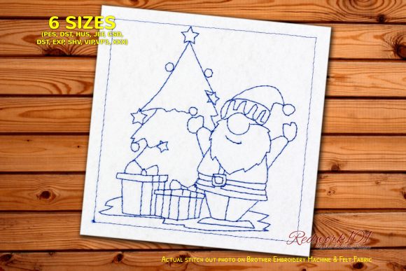 Santa Claus with Gifts Redwork: A Designer's Review