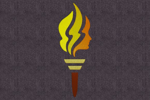 Torch with Face: A Bold Choice for Etsy Embroidery Shops